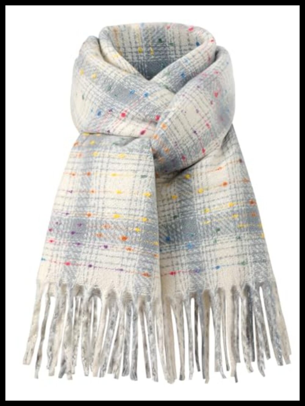 Oversized Winter Scarf Women 100% Polyester Blanket Shawl Tassel